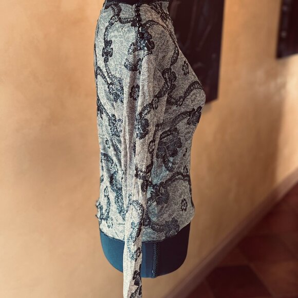 NWOT! Vintage Newport News Black Glitter Lace Floral Mesh Top Sz Small 1990s - Picture 4 of 6